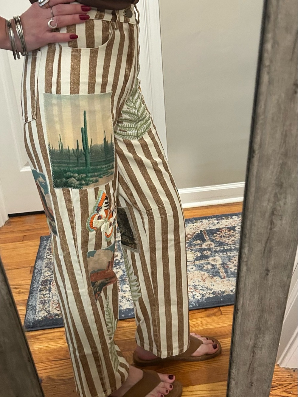 ❌SOLD❌ NWT Free People X Denim And Bone Roadtrip Striped Jeans Size XS (24) - Picture 14 of 16